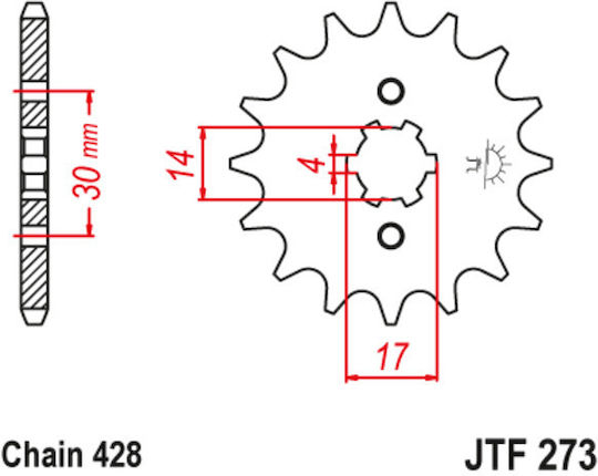 JT Sprockets Front Sprocket for Honda Astrea Supra 100