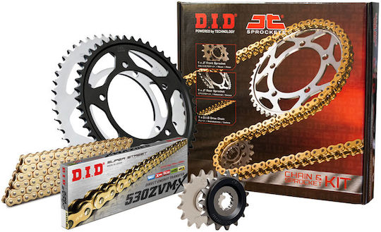 DID Chain & Sprocket Kit Golden (16-43-530ZVM-X/G) for Honda VFR 2011-2014