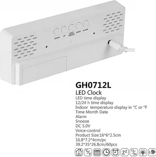 Led Wanduhr Spiegel Rot 16x6cm