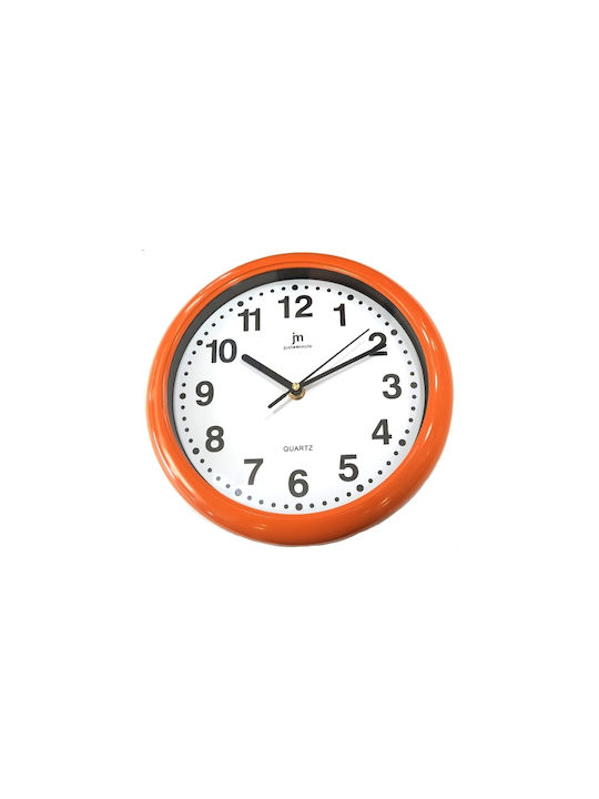 Justaminute Silent Wall Clock Plastic Orange Ø25cm