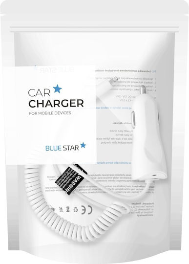 Blue Star Iphone 5 Car Charger Auto-Ladegerät 1A mit Kabel Blitzschlag