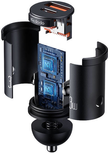 Mcdodo Car Charger 30W 3A with One Port 1xUSB Black Color