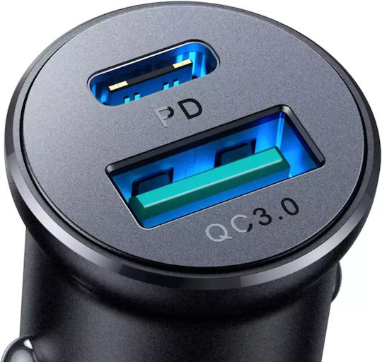 Joyroom JR-CCN05 Φορτιστής Αυτοκινήτου 30W 5A με μία Θύρα: 1xUSB Μαύρο Χρώμα