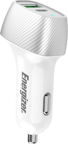 Energizer D38WS Autoladegerät 38W 4A mit Anschlüssen: 1xUSB 1xType-C Silber Farbe