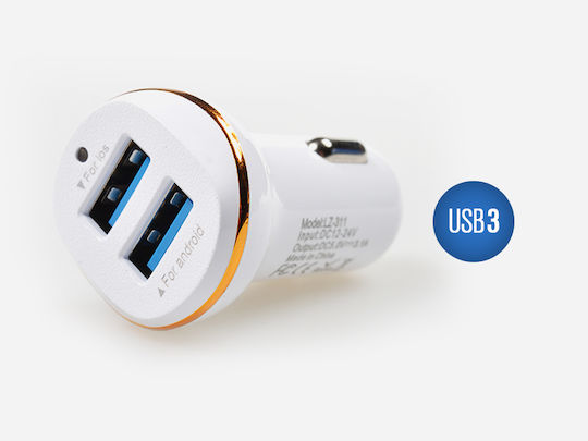 QIHANG CH-1630 Încărcător Auto 3A cu Porturi: 2xUSB Negru Culoare