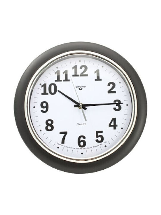 Virtime Wall Clock Plastic Brown Ø30cm