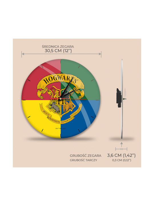 Harry Potter Ρολόι Τοίχου Πολύχρωμο Ø38cm