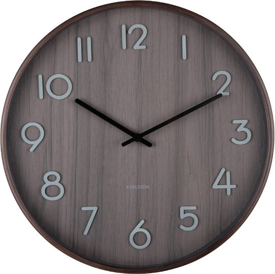 Karlsson Pure Стенен часовник Walnut Ø40см