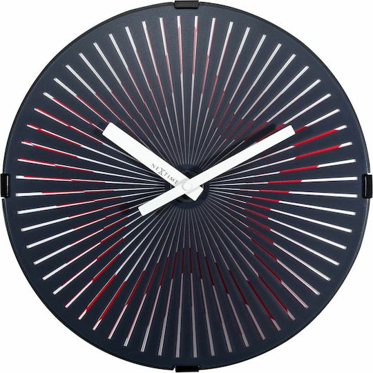 Nextime Αθόρυβο Ρολόι Τοίχου Πλαστικό Μαύρο Ø30cm Nextime Αθόρυβο Ρολόι Τοίχου Πλαστικό Μαύρο Ø30cm