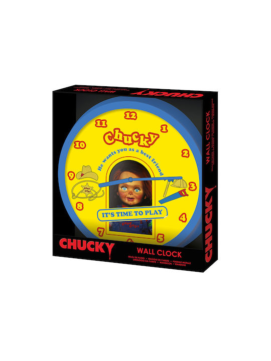 Pyramid International Chucky Wall Clock Plastic Yellow Ø25cm