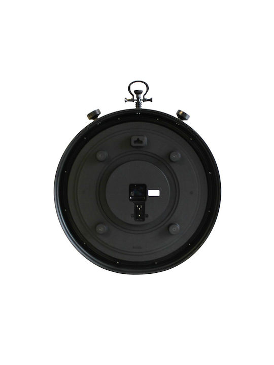 JK Home Decoration Ρολόι Τοίχου Πλαστικό Μαύρο Ø77cm