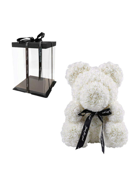 Dorosimo Teddy Bear from Artificial Roses White 25cm in Box 1pcs