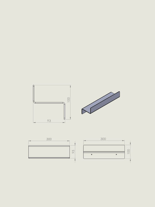 Verdi Επιτοίχια Ραφιέρα Μπάνιου Μεταλλική 30x9.3x10cm Λευκή