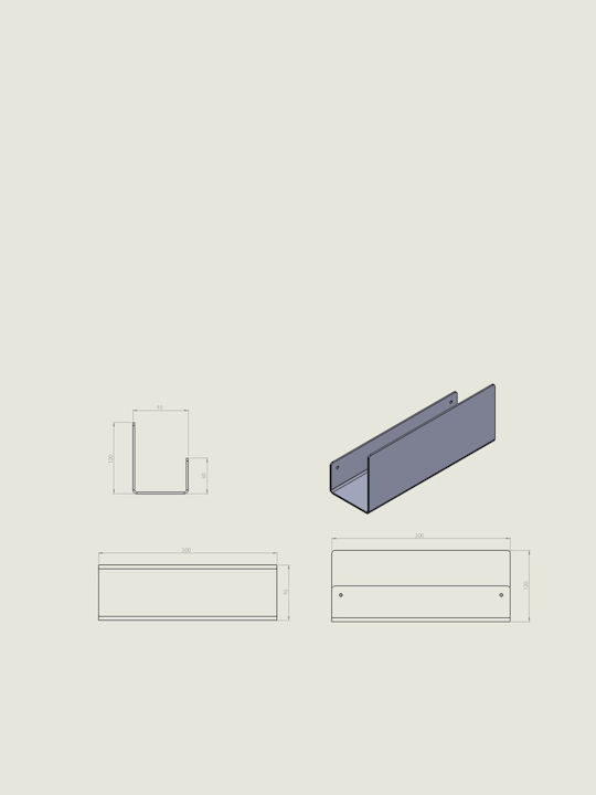Verdi Wall Mounted Bathroom Shelf Metallic 30x9.3x12cm White