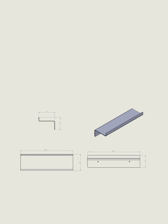 Verdi Wall Mounted Bathroom Shelf Metallic 30x9.3x7cm White