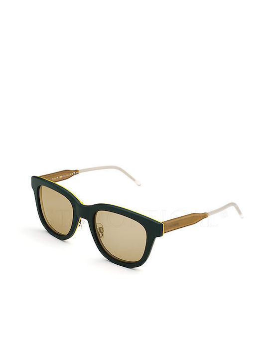 Tommy Hilfiger Women's Sunglasses with Green Plastic Frame and Brown Mirror Lens TH1352/S K06