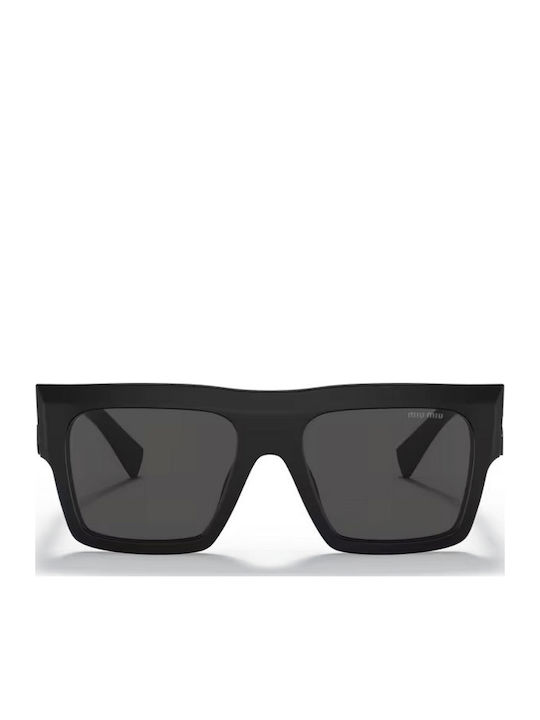 Miu Miu Damentaschen Sonnenbrille mit Schwarzem Horn umrandetem Rahmen und Grauen Gläsern