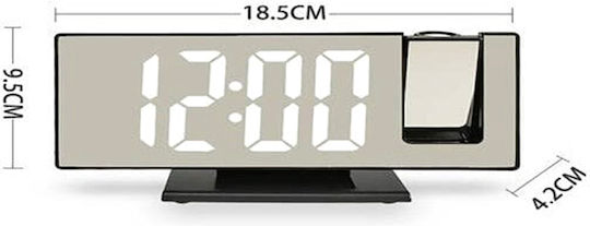 Tischuhr Digital LED Kunststoff mit Wecker Schwarz DS-3618LP