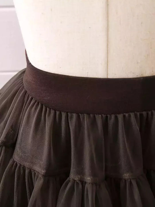 Kinder Tutu Rock aus Tüll Braun