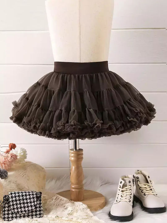 Kinder Tutu Rock aus Tüll Braun