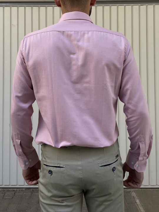 Golf Club Men's Shirt Long Sleeve Cotton Pink