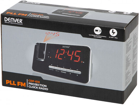 Denver CRP-618 Tischuhr Digital LED Kunststoff mit Radio Schwarz
