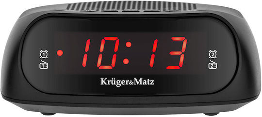 Kruger & Matz Επιτραπέζιο Ψηφιακό Ρολόι LED με Ξυπνητήρι & Ραδιόφωνο Μαύρο KM0824