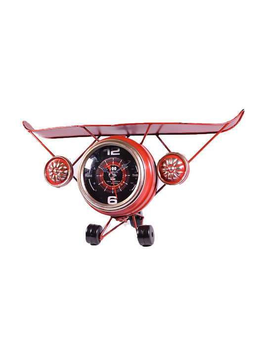 SP Souliotis Tabletop Clock with Indicators Metal Red 11-011-10