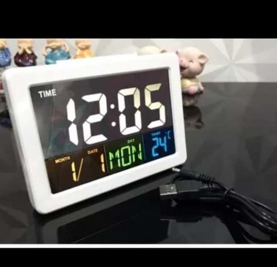 Ceas De Masă Digital Lcd Cu Ceas Deșteptător Negru 902002_b