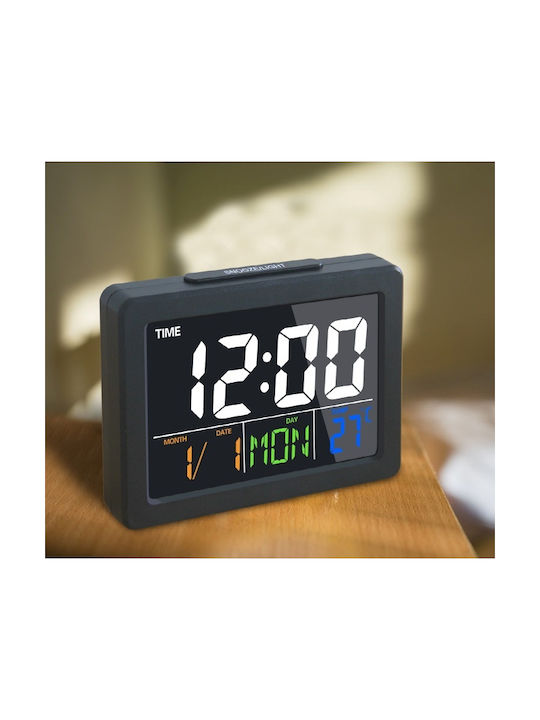 Tisch-Digitaluhr mit Wecker Schwarz 902002_b