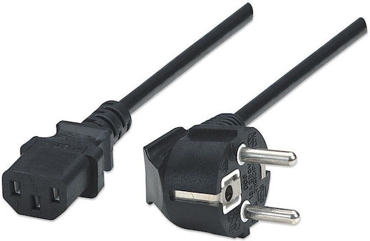 Manhattan Schuko / IEC C13 - Schuko / IEC C13 Cable 1.8m Μαύρο 300148