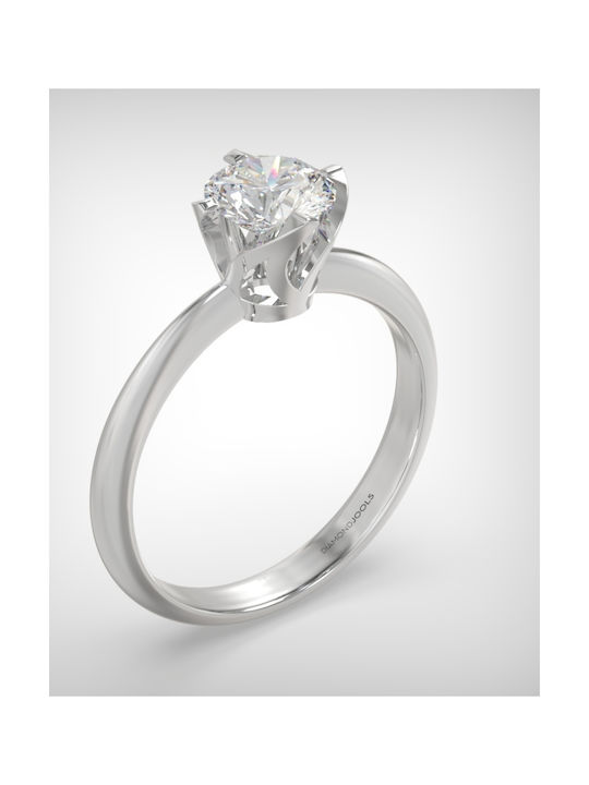 18K Solitaire Engagement Ring with Diamond LR222