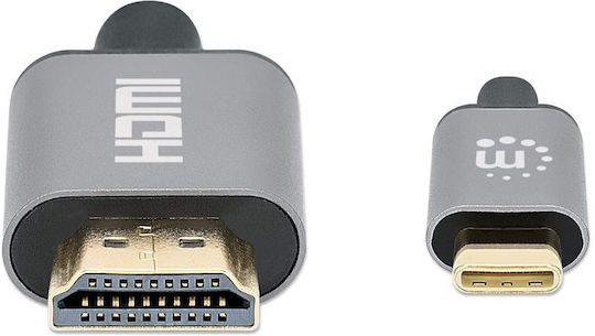Manhattan Cable HDMI male - HDMI male 2m Μαύρο