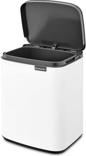 Brabantia Κάδος Bo Απορριμμάτων Πλαστικός με Αιωρούμενο Καπάκι Λευκός 7lt