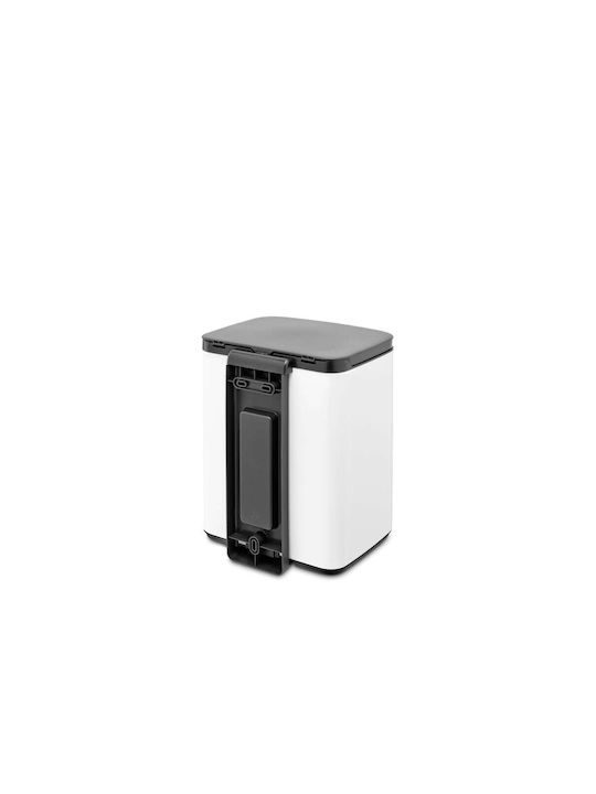 Brabantia Κάδος Bo Απορριμμάτων Πλαστικός με Αιωρούμενο Καπάκι Λευκός 7lt