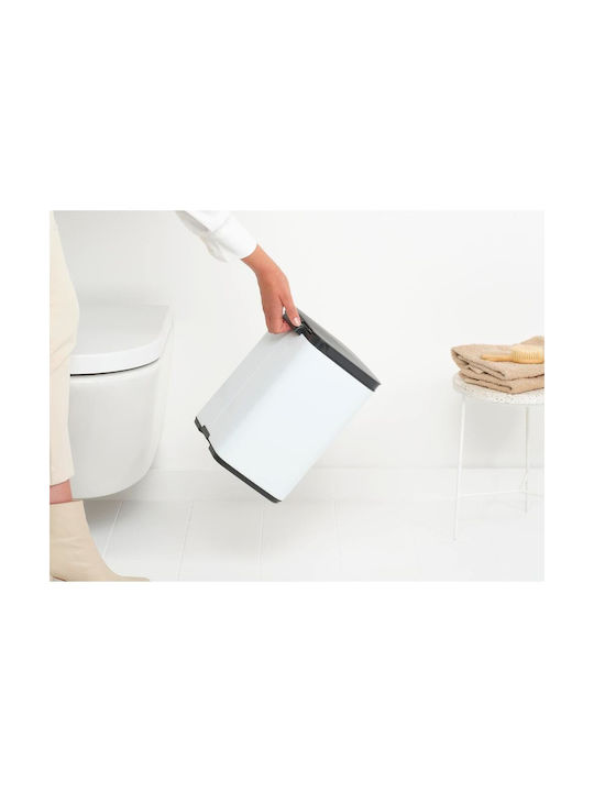 Brabantia Κάδος Bo Απορριμμάτων Πλαστικός με Αιωρούμενο Καπάκι Λευκός 7lt