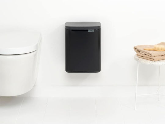 Brabantia Plastic Waste Bin with Floating Lid Black 7L