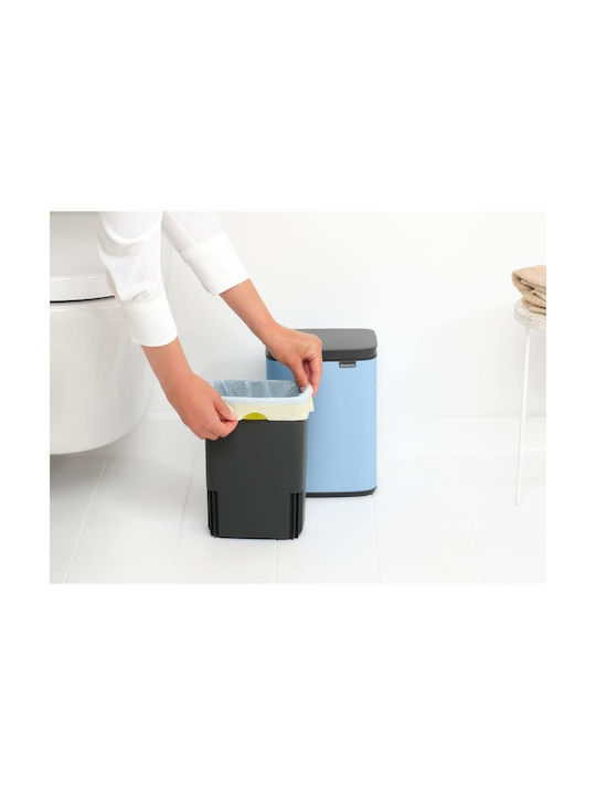 Brabantia Bo Small Waste Bin Plastic with Oscillating Lid Dreamy Blue 4lt
