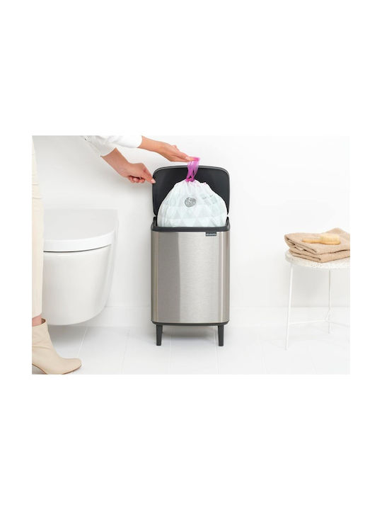 Brabantia Coș De Gunoi Bo Small Hi Plastic Împingeți Argintiu 12lt