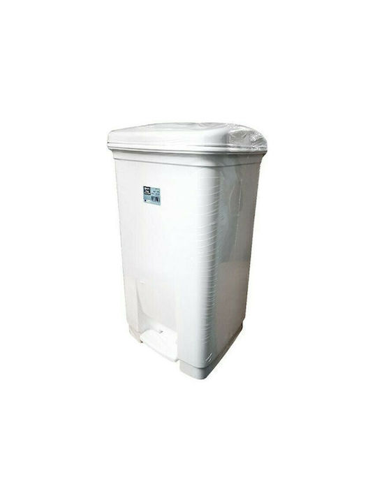 Viomes Waste Bin Waste Plastic with Pedal White 40lt 1pcs 5508