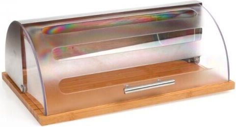 5Five F-V Box Ψωμιέρα με Καπάκι από Bamboo σε Ασημί Χρώμα 39x26.5x15.5cm