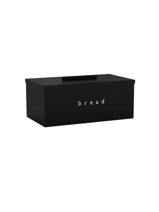 Pam & Co Brotkasten mit Deckel Inox Schwarz 40x22x16cm