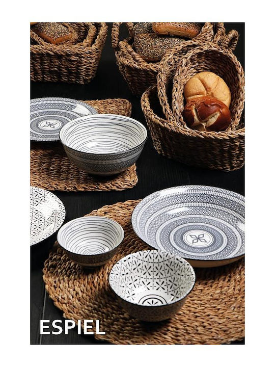Espiel Καλάθι Ψωμιού Ψάθινο σε Καφέ Χρώμα 20x10x6cm