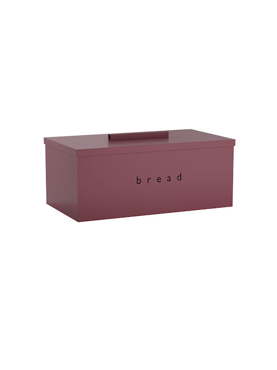 Pam & Co Inox Bread Box with Lid Bordeaux Matte 40x22x16cm