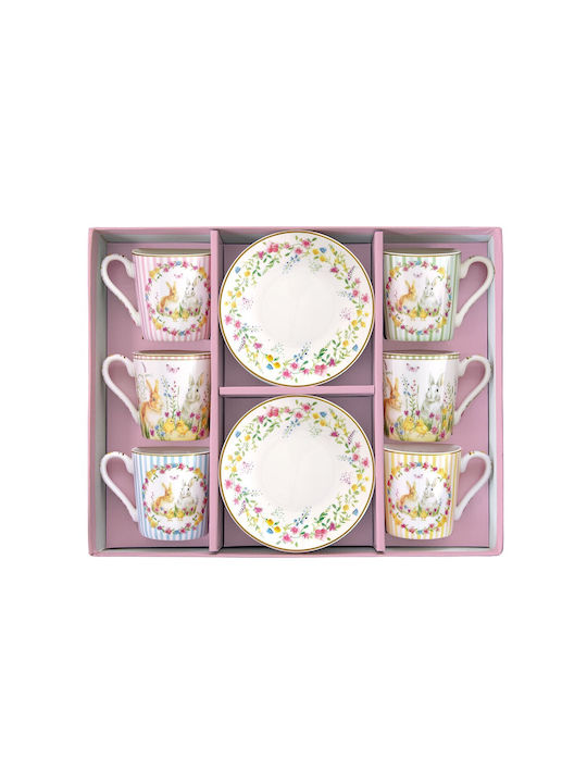 Easy-Life Set Tassen Kaffee aus Porzellan Bunt 100ml 6Stück