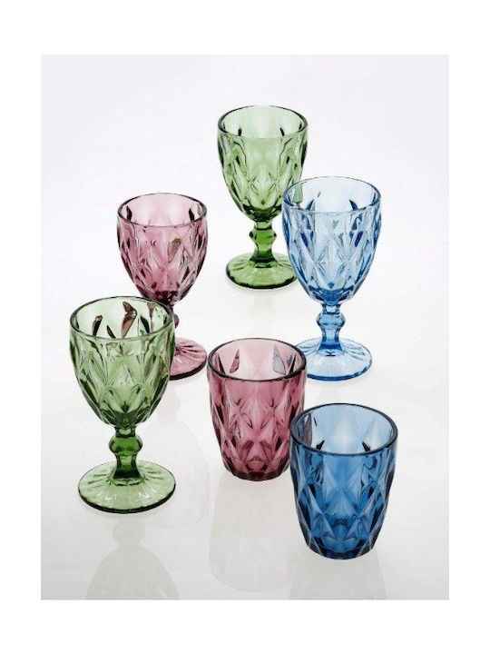 Cryspo Trio Kare Ice Cream Serving Bowl Round Glass Blue with Diameter 12cm