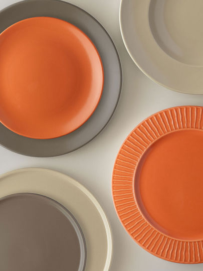 Lukanda Serving Bowl Round made of Porcelain Orange with Diameter 15cm 6pcs
