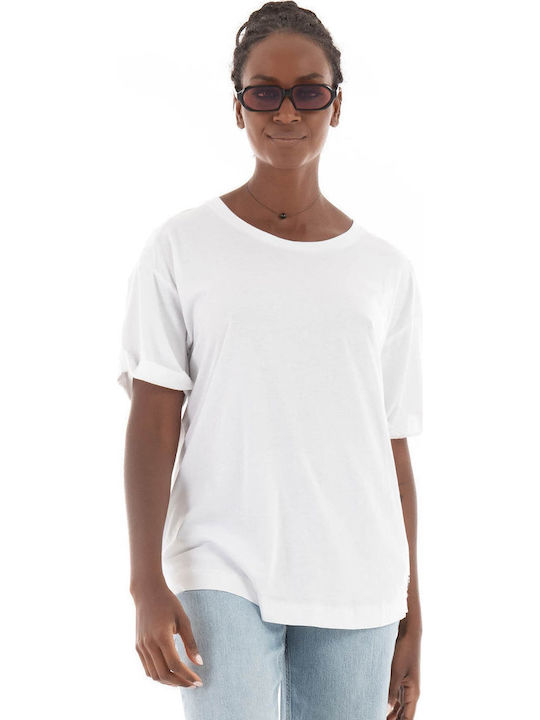 Damen Bluse Baumwolle Kurzärmelig Weiß