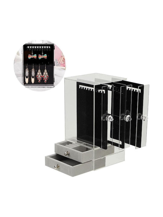 Casetă Pentru Bijuterii Din Plastic Cu Sertar Negru 13x13x24.5cm