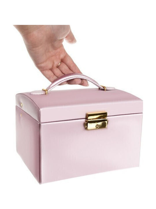 Zola Cutie Pentru Bijuterii Cu Oglindă Roz 17.5x13.8x13.5cm